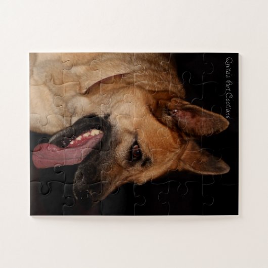 Schäferhund-Porträt Puzzle (Horizontal)
