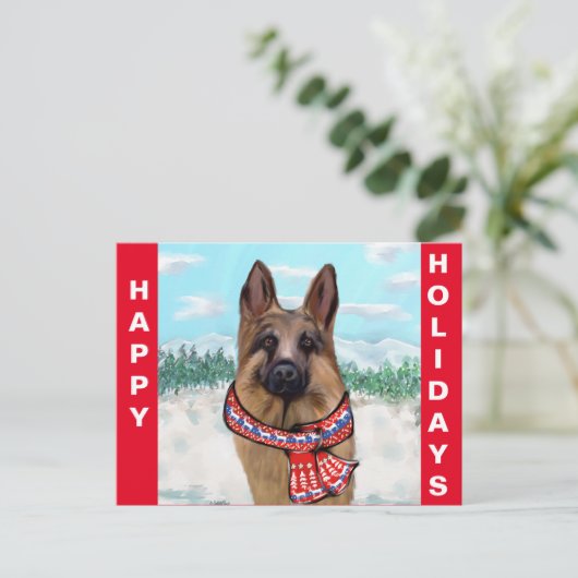 Schäferhund Postkarte (Stehend Vorderseite)