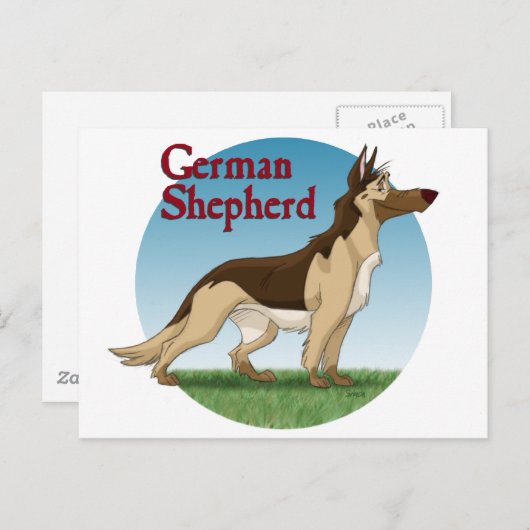 Schäferhund Postkarte (Vorne/Hinten)