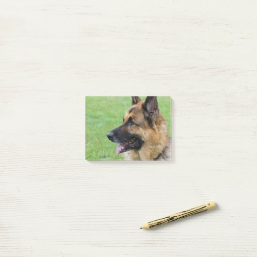 Schäferhund-Profil Post-it Klebezettel (Auf Schreibtisch)