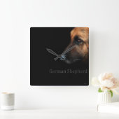 Schäferhund Quadratische Wanduhr (Zuhause)