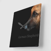 Schäferhund Quadratische Wanduhr (Winkel)