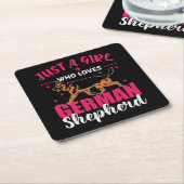 Schäferhund Rechteckiger Pappuntersetzer (angewinkelt)