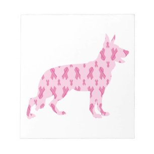 Schäferhund-Rosa-Krebs-Bänder Notizblock