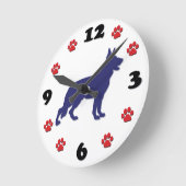 Schäferhund Runde Wanduhr (Winkel)