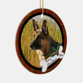 Schäferhund-runde Weihnachtsverzierung Keramikornament (Rechts)