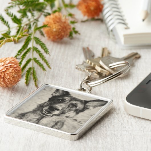 Schäferhund-Schlüsselkette Schlüsselanhänger (Seite)