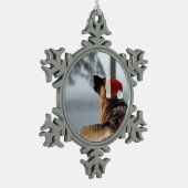 Schäferhund Schneeflocken Zinn-Ornament (Links)