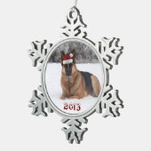 Schäferhund Schneeflocken Zinn-Ornament (Rechts)