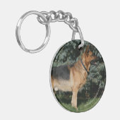 Schäferhund-Show-Stand Schlüsselanhänger (Vorderseite links)