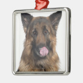 Schäferhund Silbernes Ornament (Links)