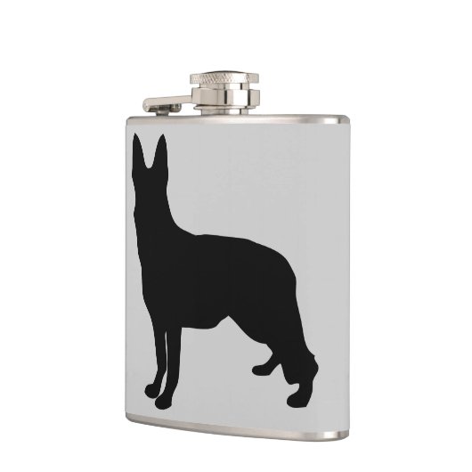 Schäferhund-Silhouette Flachmann (Links)