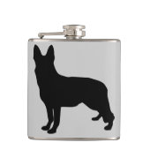 Schäferhund-Silhouette Flachmann (Vorderseite)