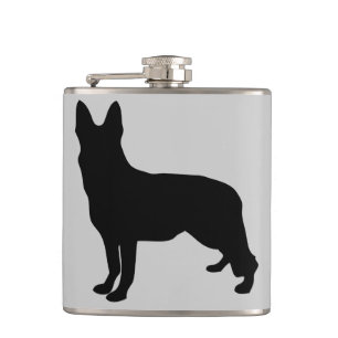 Schäferhund-Silhouette Flachmann