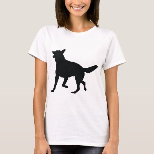 Schäferhund-Silhouette T-Shirt (Vorderseite)