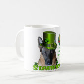 Schäferhund St. Patricks Tages Kaffeetasse (Vorderseite Links)