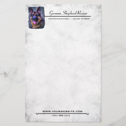 Schäferhund stationär briefpapier (Vorderseite)