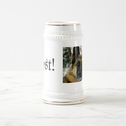 Schäferhund Stein Bierglas (Mittel)