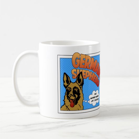Schäferhund - Superheld Kaffeetasse (Links)
