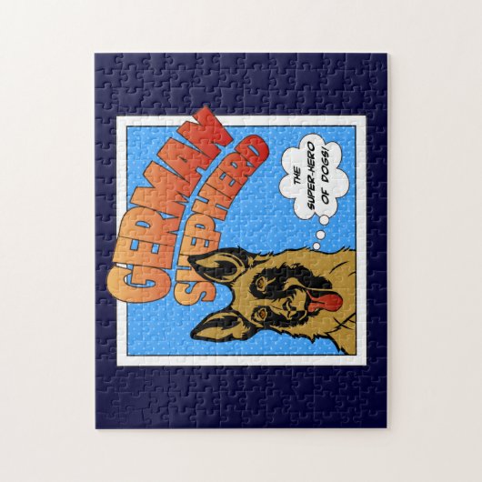 Schäferhund-Superheld Puzzle (Vertikal)