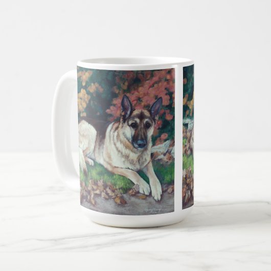 Schäferhund-Tasse Kaffeetasse (Vorderseite Links)