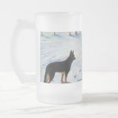 Schäferhund-Tasse Mattglas Bierglas (Links)