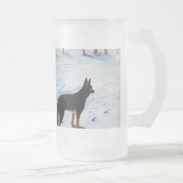Schäferhund-Tasse Mattglas Bierglas
