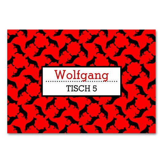 Schäferhund Tischkarten Tischnummer (Vorderseite)