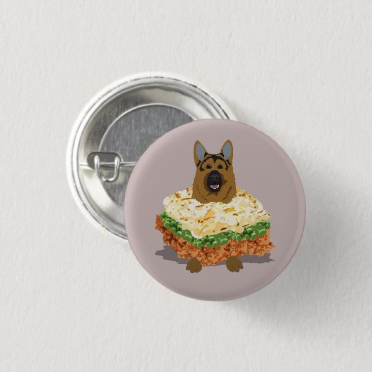 Schäferhund-Torten-Abzeichen Button (Vorne & Hinten)