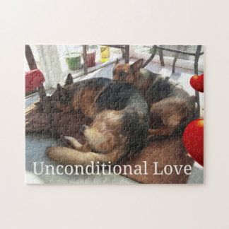 Schäferhund-unbedingtes Liebe-Foto-Puzzlespiel Puzzle