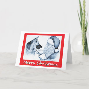 Schäferhund und frohe Weihnachten Weihnachtsmanns