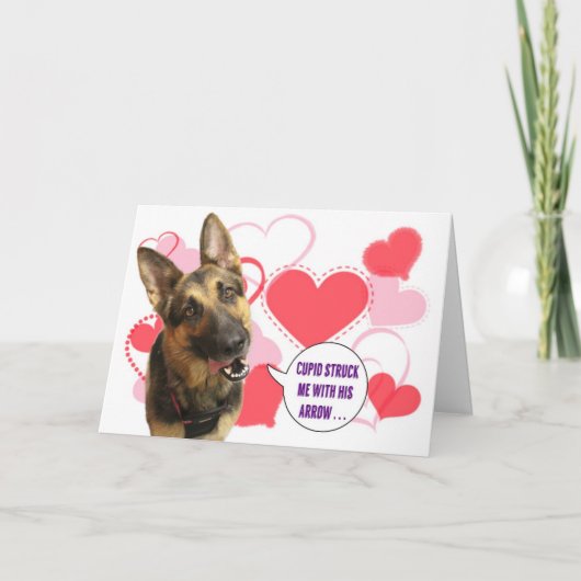 Schäferhund-Valentinstag-Karte Feiertagskarte (Vorderseite)