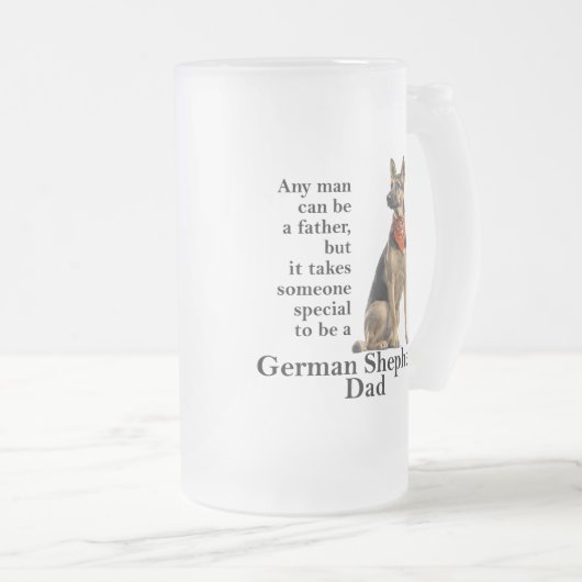 Schäferhund-Vater Stein Mattglas Bierglas (VorderseiteRechts)