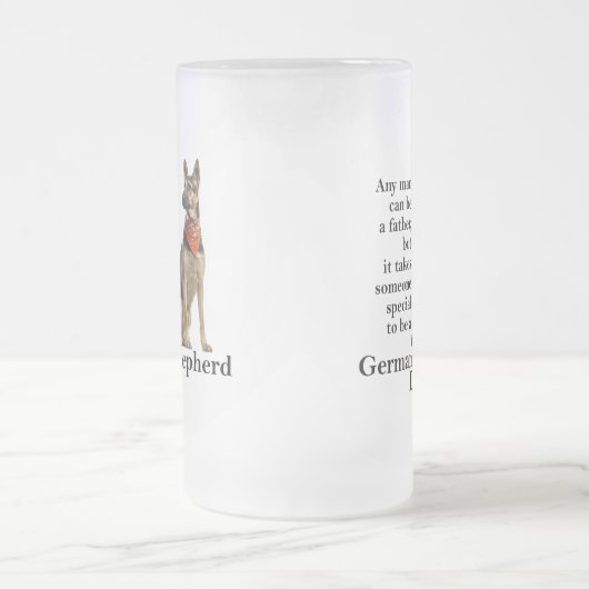Schäferhund-Vater Stein Mattglas Bierglas (Mittel)
