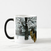 Schäferhund-verwandelnde Kaffee-Tasse Verwandlungstasse (Links)
