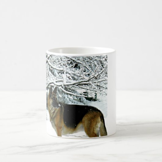 Schäferhund-verwandelnde Kaffee-Tasse Verwandlungstasse (Mittel)