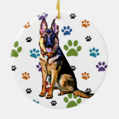 Schäferhund-Verzierung Keramikornament (Hinten)