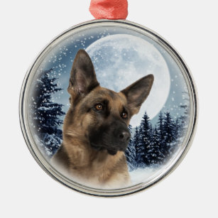 Schäferhund-Verzierung Ornament Aus Metall