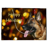 Schäferhund-Weihnachten Große Geschenktüte (Rückseite)
