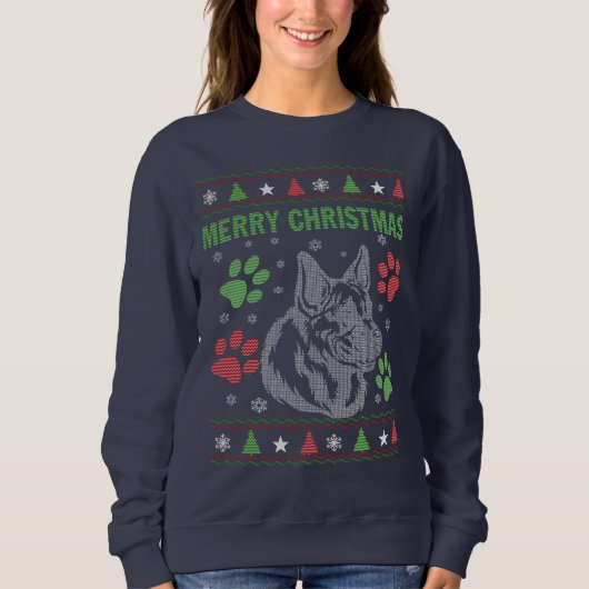 Schäferhund-Weihnachten Sweatshirt (Vorderseite)