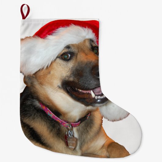 Schäferhund Weihnachtsmann Großer Weihnachtsstrumpf (Vorderseite)