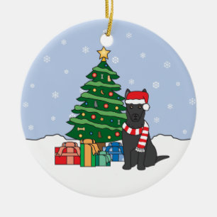 Schäferhund-Weihnachtsverzierung Keramikornament