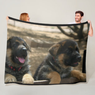 Schäferhund-Welpen-Fleece-Decke Fleecedecke