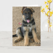 Schäferhund-Welpen-Gruß-Karte Karte (Gelbe Blume)