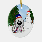 Schäferhund-Winter-Szene Keramikornament (Rechts)