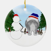 Schäferhund-Winter-Szene Keramikornament (Hinten)