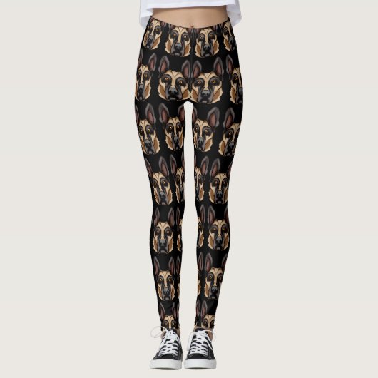Schäferhunddruck Leggings (Vorderseite)
