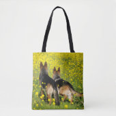 Schäferhunde auf dem Gebiet der gelben Tasche (Vorderseite)