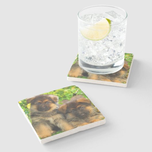 Schäferhunde Steinuntersetzer (Seitenansicht)