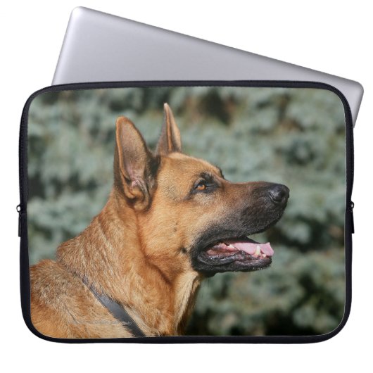 SchäferhundHeadshot 1 Laptopschutzhülle (Vorderseite)